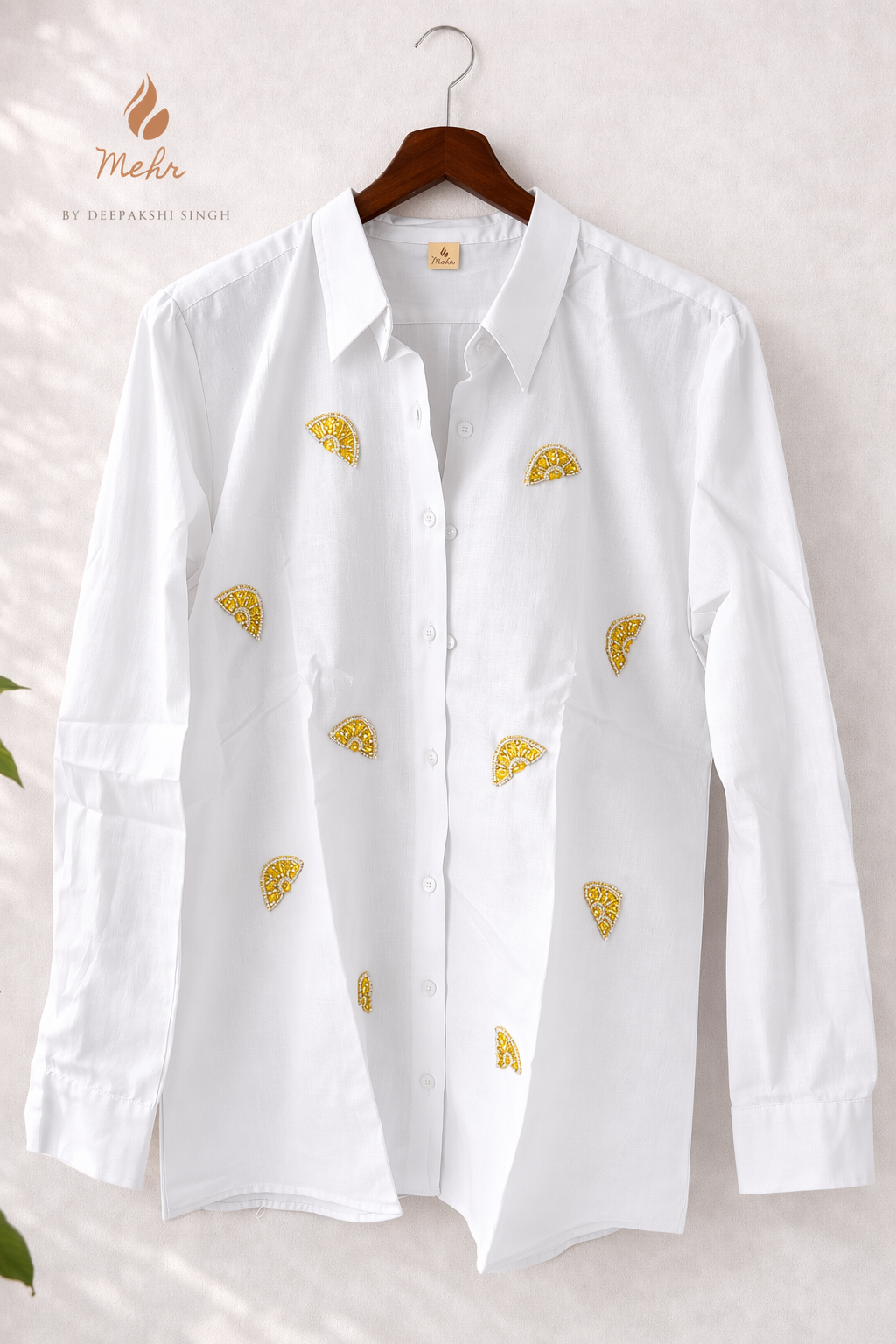 Hand Beaded Lemon shirt