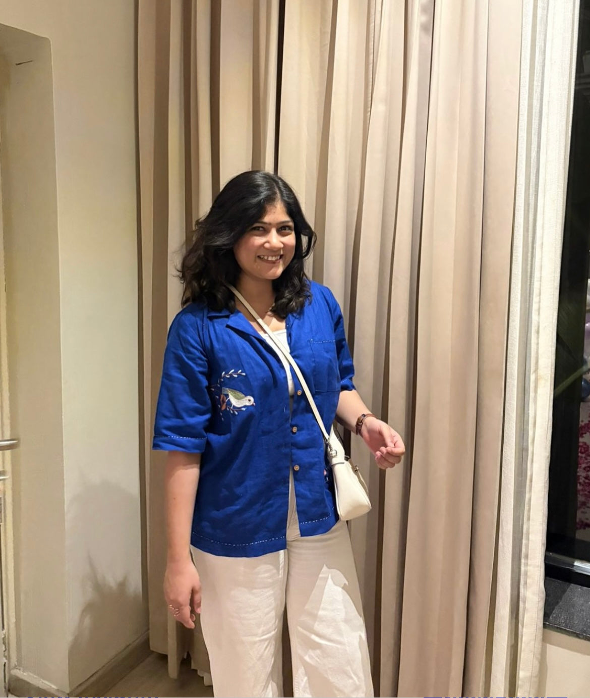 Blue Linen Chidiya shirt