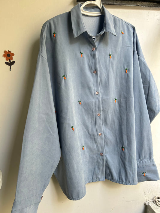 Carrot Shirt (hand embroidered) 🥕