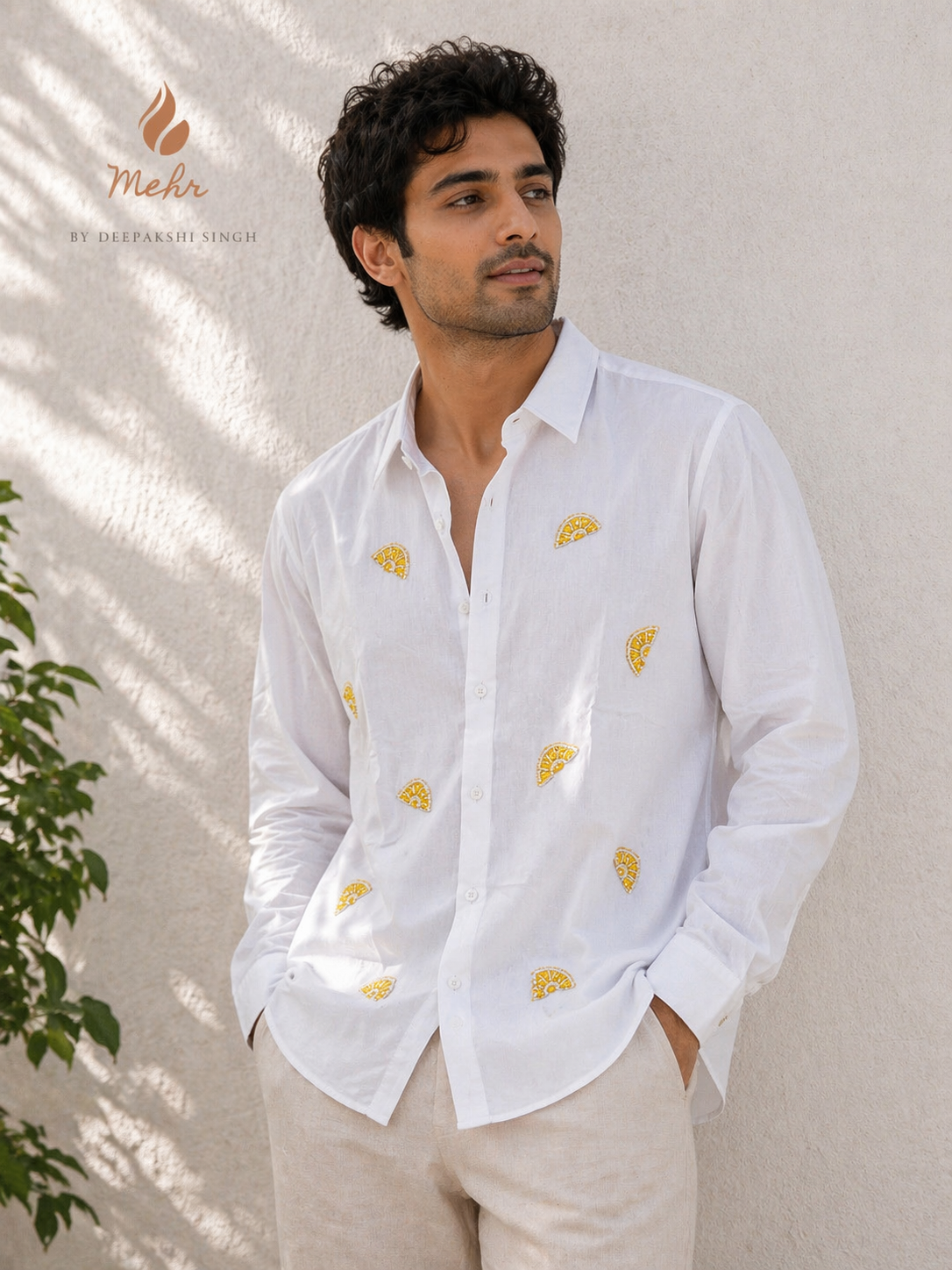 Hand Beaded Lemon shirt