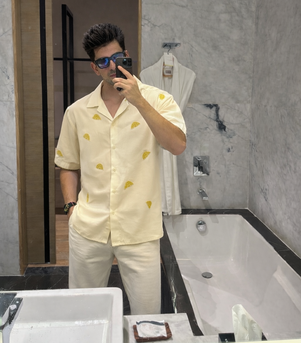 Hand Beaded Lemon shirt