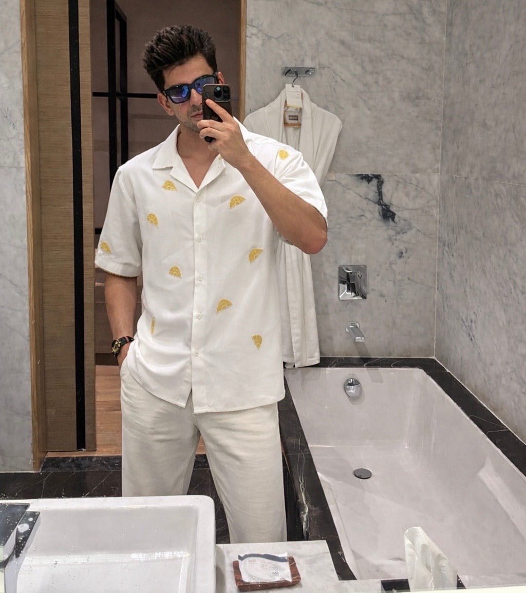 Hand Beaded Lemon shirt