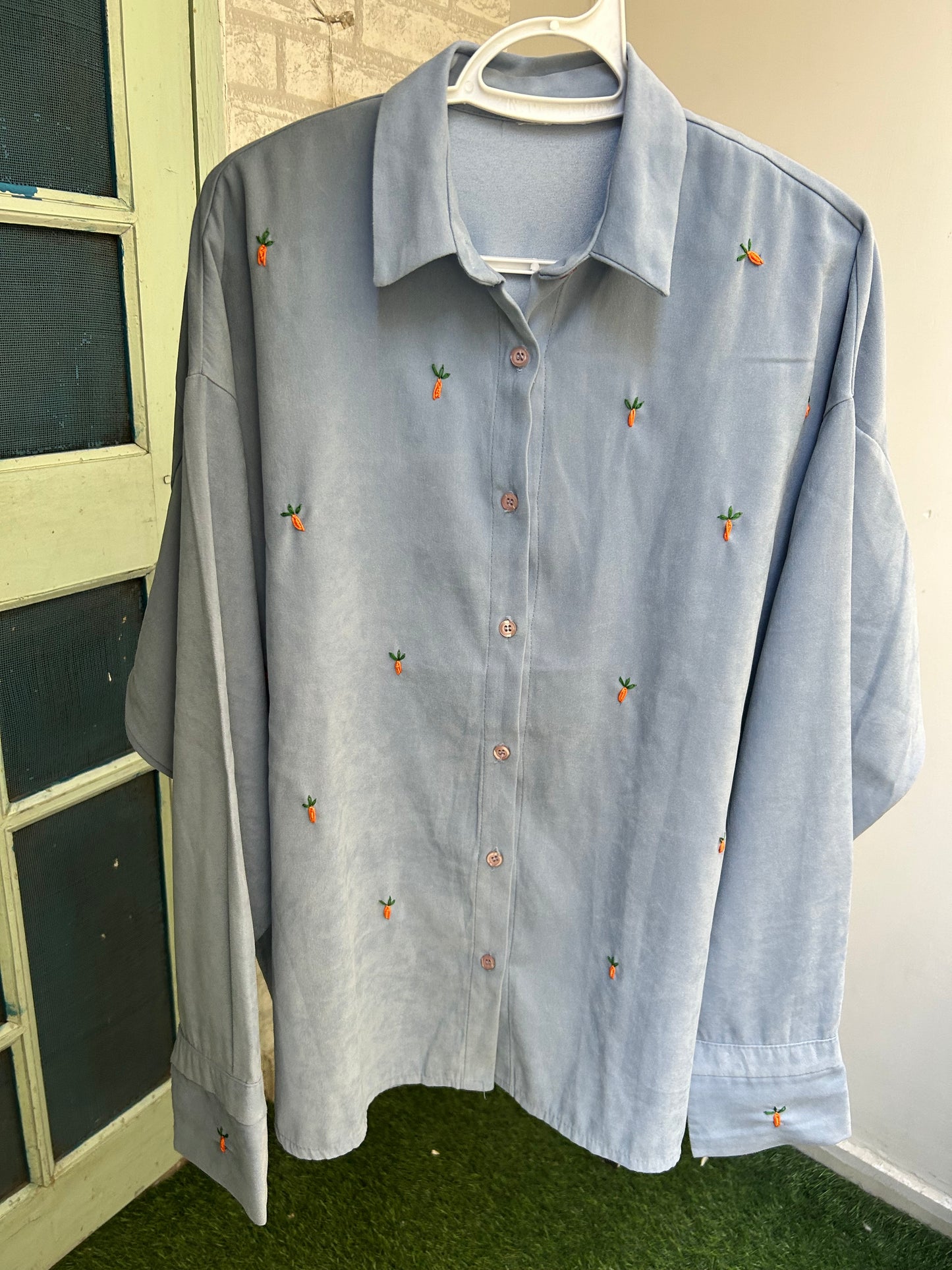 Carrot Shirt (hand embroidered) 🥕