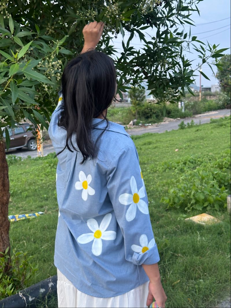 Hand-Painted Daisy Shirt