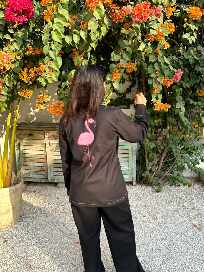 Hand-Painted Flamingo Schaket