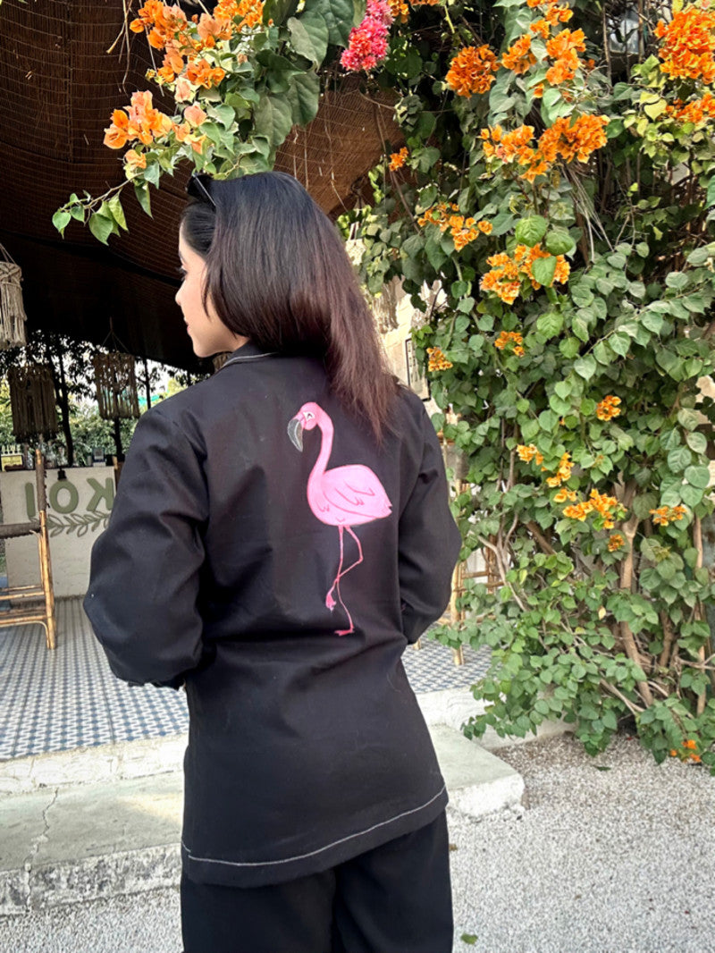 Hand-Painted Flamingo Schaket