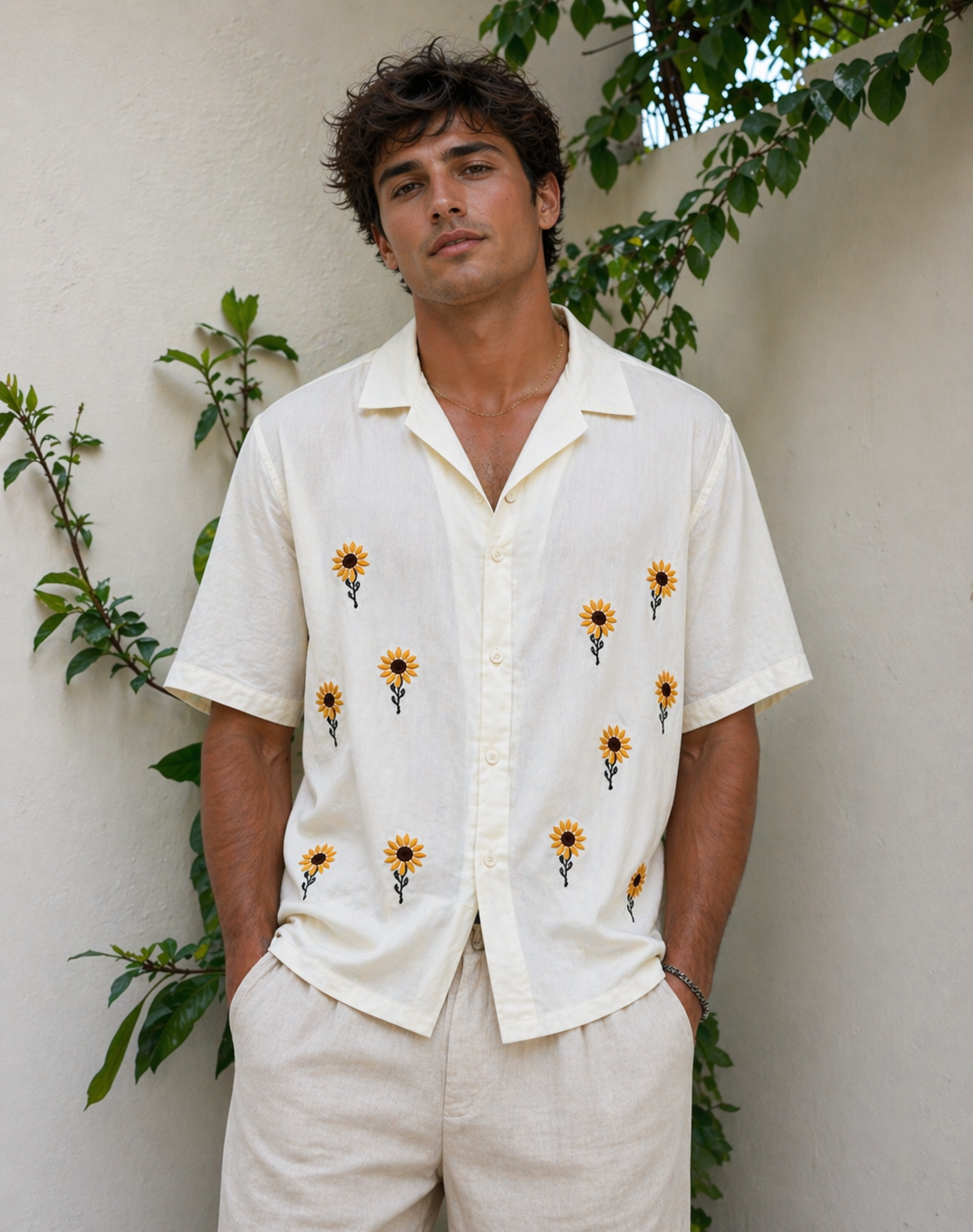 Pearl White Sunflower Shirt🌻