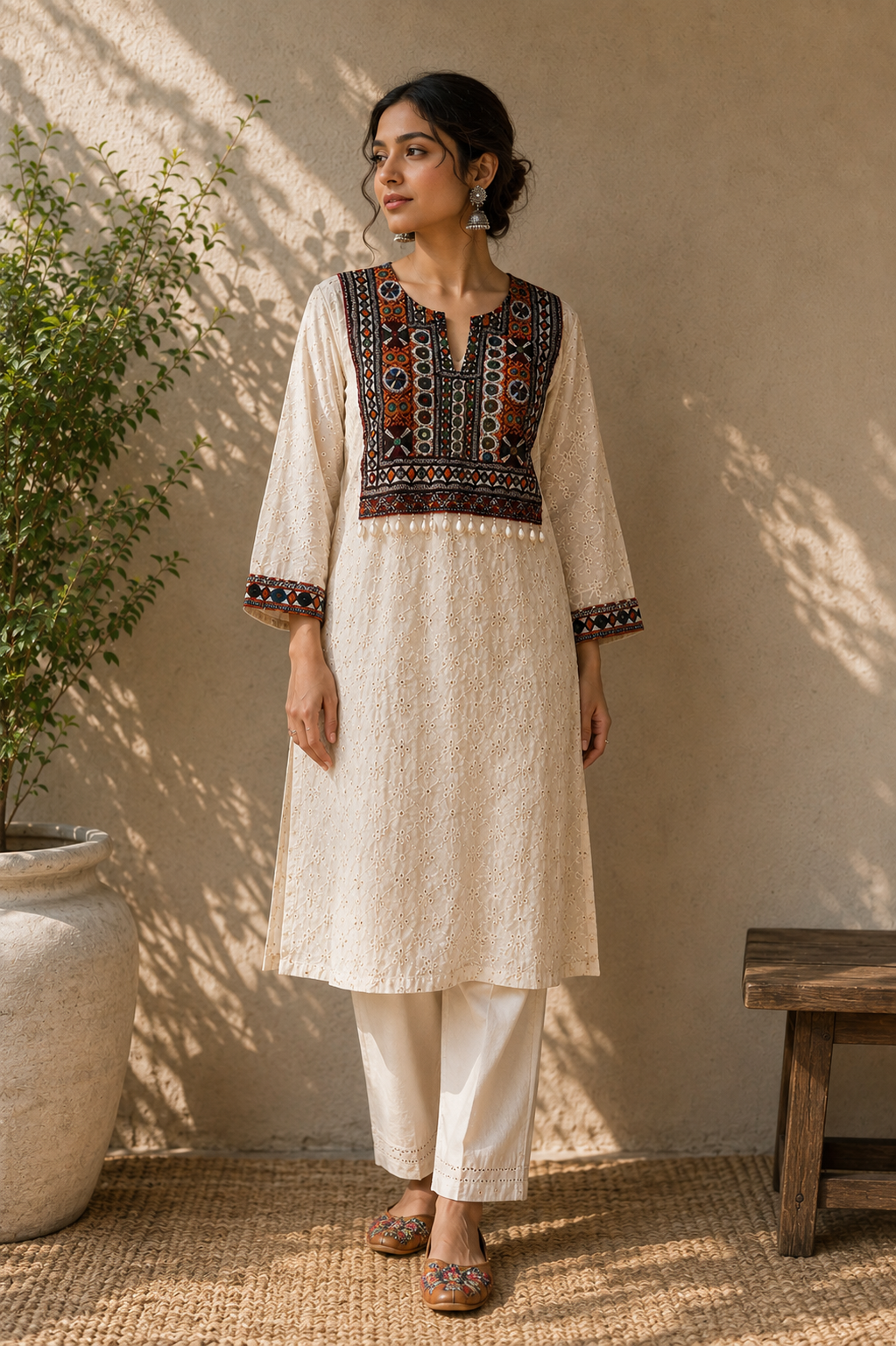 Boho Kurta with patch work✨