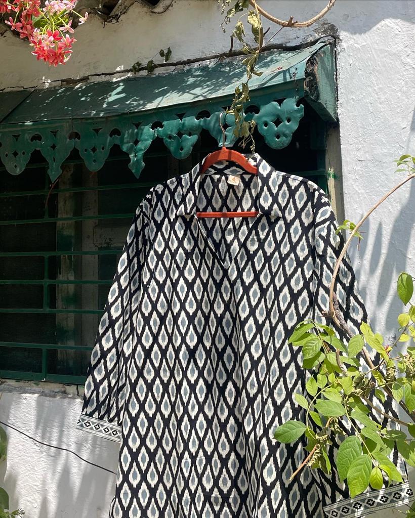 Black Ikkat Tunic