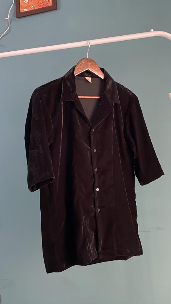Unisex Black Velvet Shirt