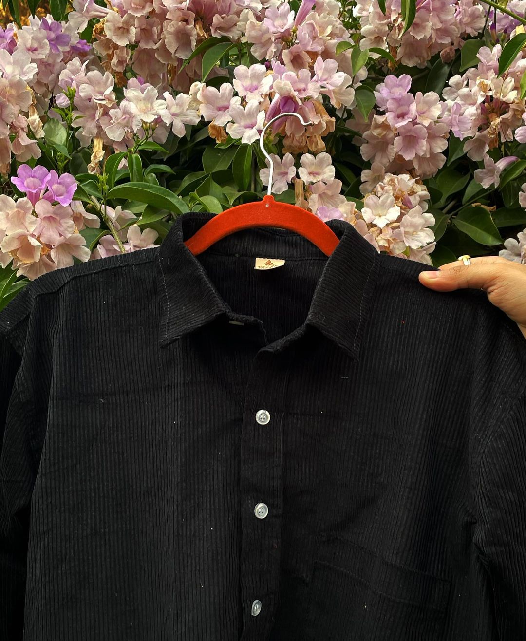 Unisex Black Corduroy Shirt
