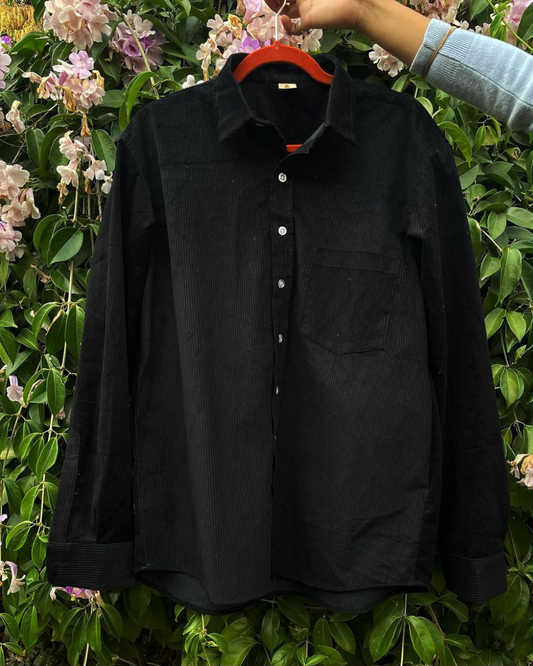 Unisex Black Corduroy Shirt